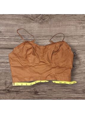 Indigo Rising Brown Halter Bralette Top Medium